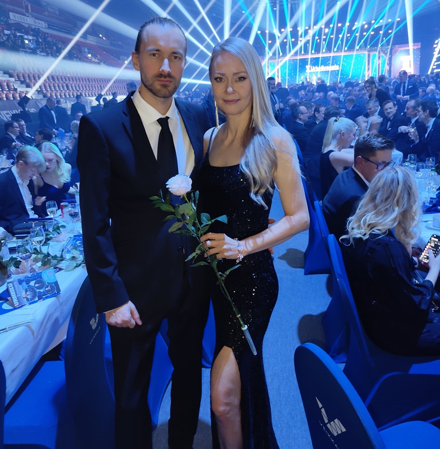 Jussi Forss and his partner at Aviation Athlete of the Year Gala